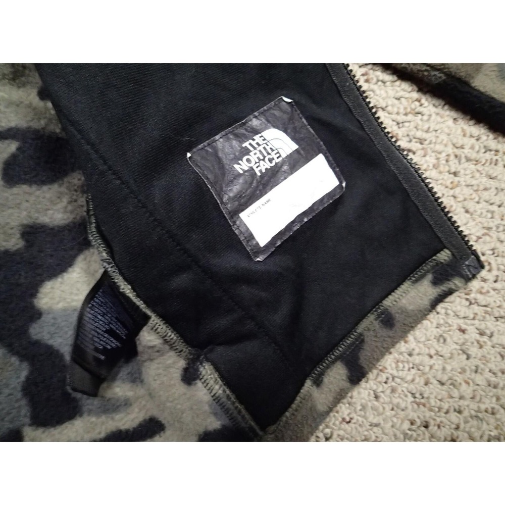The North Face Fleece Hoodie Youth Medium 10/12 Grey Camo Excellent Full‎ Zip - Picture 8 of 12